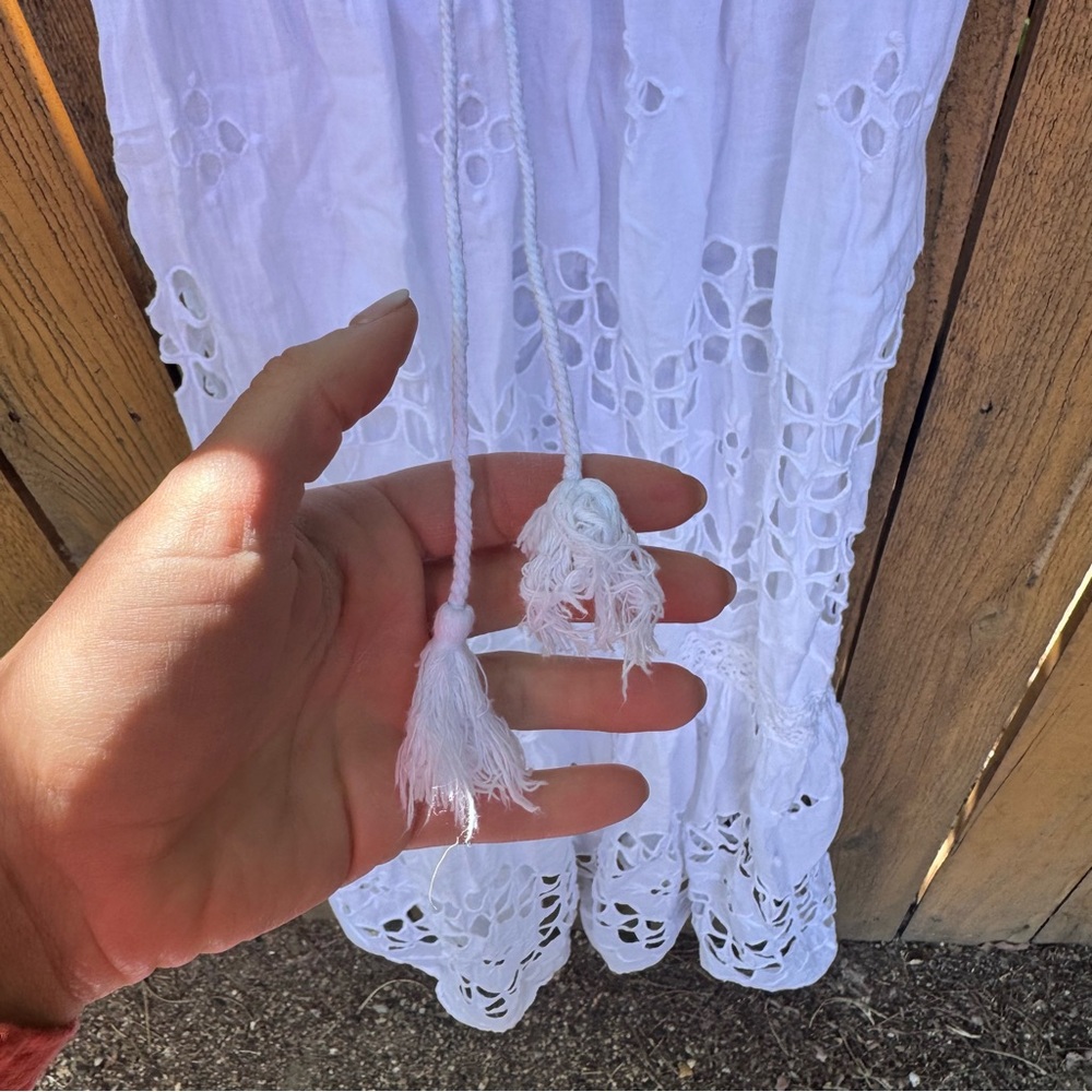 Vintage 100% Cotton White Dress - Picture 6 of 13